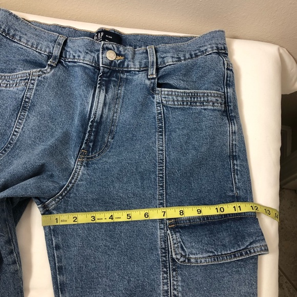 Gap Cotton Blend Medium Wash Spring 24 Mid Rise '90s Loose Cargo Jeans 10/30R - Picture 12 of 16
